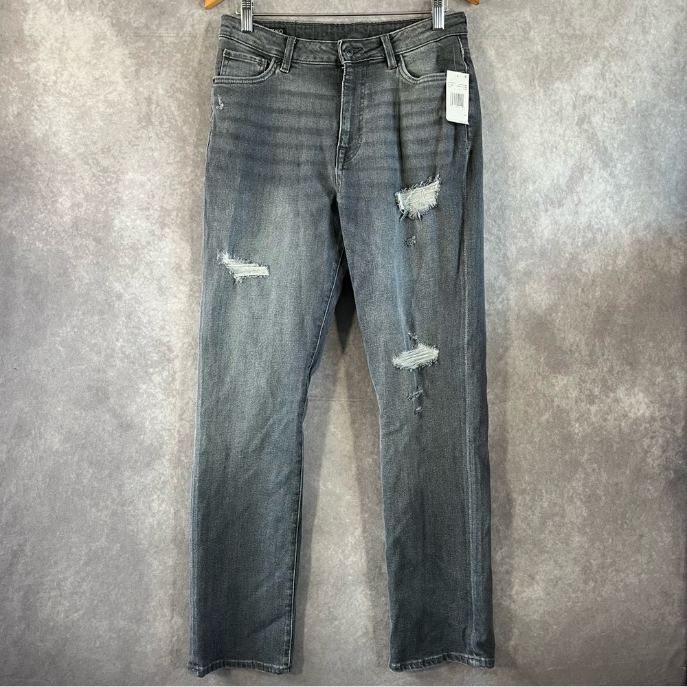 NEW Buffalo‎ Jeans Womens 30 Gray Jayden High Rise Straight Distressed NWT $99